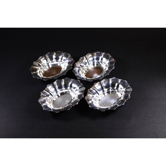 Vintage BIRKS Rideau plate nut dishes set of 4, small fingerbowls open salt - Picture 10 of 10
